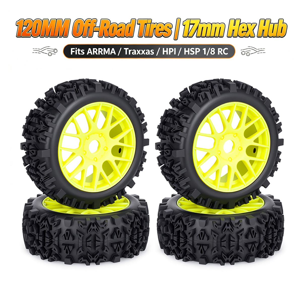 Opony terenowe RC 120 mm z 17- – Yunshen Rc Hobby recenzja i cena